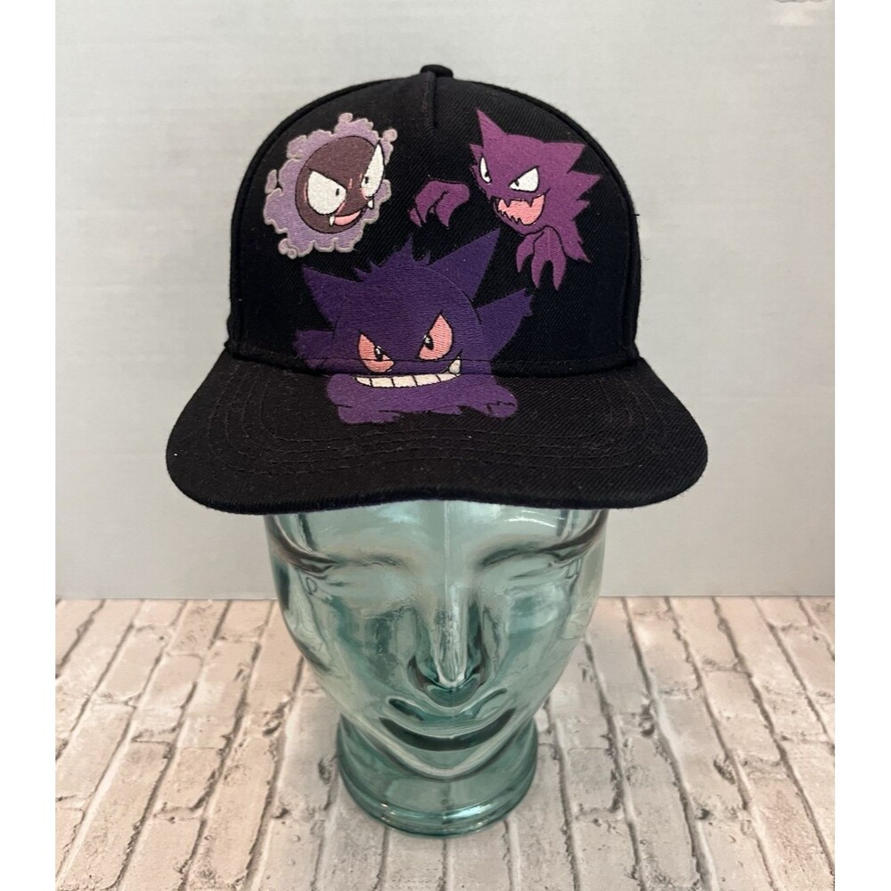 Pokemon Gastly Haunter Gengar Ghost Evolution Snapback Hat Black Purple 2016